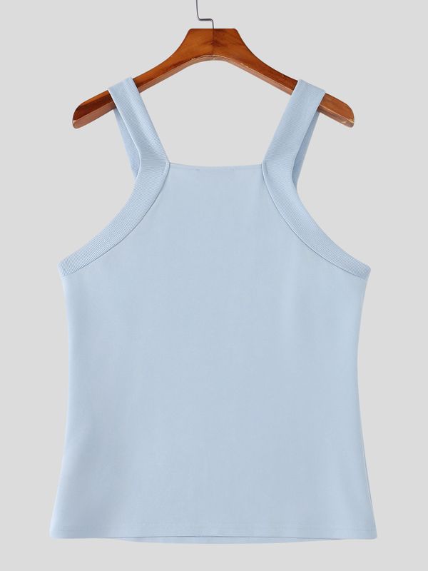 Men's Casual Summer Square Neck Wide Strap Tank SKUL71297