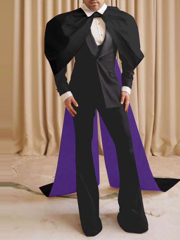 Men's Bow Floor Length Ribbon Cape SKUL57188