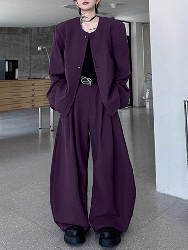 Men's Solid Color Padded Shoulder Two Pieces Outfit SKUL37300