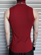 Men's Solid Color Slim Fit Mock Neck Tank SKUL45162