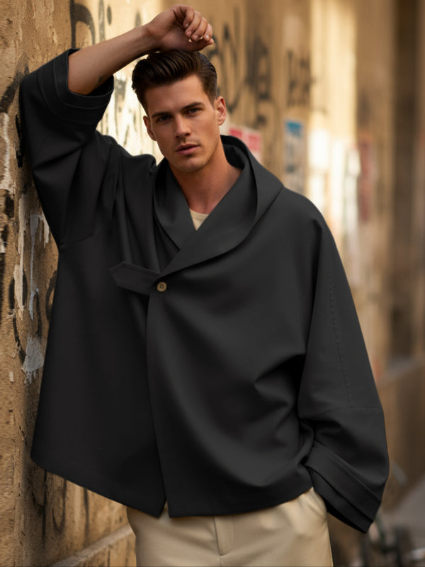 Men's Solid Color Loose Long Sleeve Sweatshirt SKUL46524