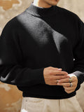 Mens Solid Knit Long Sleeve Pullover Sweater SKUK41417