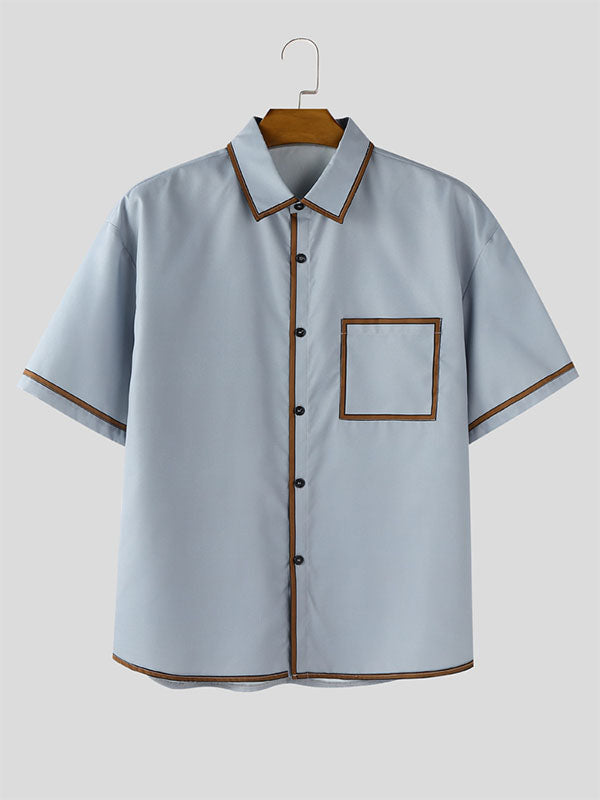 Mens Contrast Stripe Short Sleeve Shirt SKUL19109