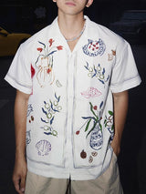 Men's Fun Floral Print Short Sleeve Shirt SKUL48634