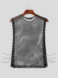 Mens Glitter Mesh Chain Design Sleeveless Vest SKUK22862