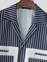 Men's Striped Colorblock Long Sleeve Shirt SKUL28331