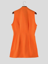 Men's Avant-Garde Clergy Collar Side-Cutout Longline Tank SKUL73685