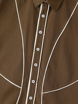 Men's Avant-Garde Contrast Piping Tailored Slim Fit Sleeveless Shirt SKUL75608