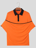 Mens Contrast Patchwork Short Sleeve Golf Shirt SKUK45537