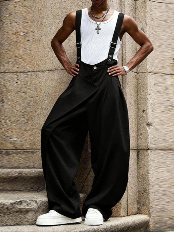 Men's Solid Color Deconstructed Metal Decor Jumpsuit SKUL51832