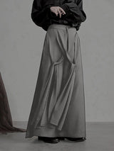 Men's Solid Color Layered Wide Leg Casual Pant SKUL30427