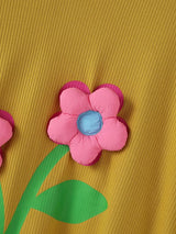 Men's 3D Floral Print Textured Half Sleeve T-Shirt SKUL32865