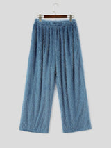 Men's High Street Heavyweight Shaggy Tassel Textured Elastic Waist Wide-Leg Pant SKUL72491