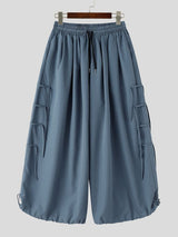 Men's Vintage Harajuku Multi-Tie Straps Deconstructed Pleated Balloon Wide Leg Pant SKUL70365
