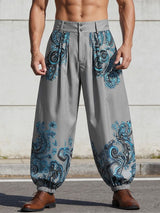 Men's High-Fashion Avant-Garde Paisley Print Wide-Leg Pant SKUL66935