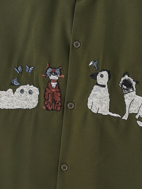 Men's Cartoon Embroidered Half Sleeve Shirt SKUL40127