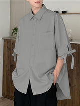 Men's Bow Tie Half Sleeve Shirt SKUL39894