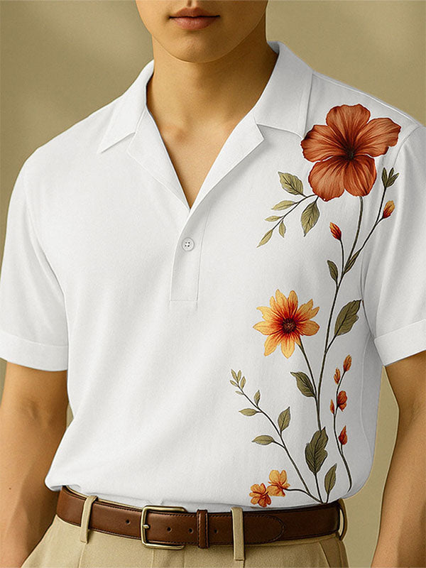 Mens Floral Print Short Sleeve Shirt SKUL15444