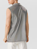 Mens Metallic Cowl Neck Sleeveless Vest SKUK05151