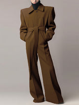 Men's Solid Padded Shoulder Casual Jumpsuit SKUL29633