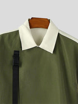 Men's Faux Two Piece Contrast Color Half Sleeve Shirt SKUL41270