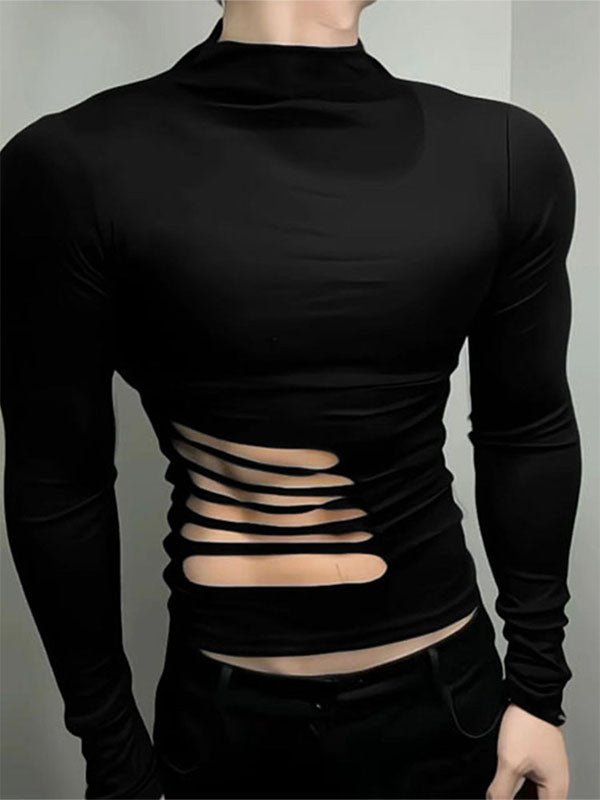 Men's Side Cut Slim Fit Long Sleeve T-Shirt SKUL22226