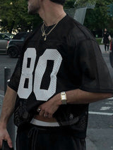 Mens Numeric Print Sheer Long-Sleeve T-Shirt SKUK89196