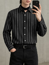 Men's Casual Striped Long Sleeve Shirt SKUL29766