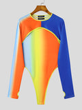 Mens Colorful Ombre Deconstruction Long Sleeve Bodysuit SKUK25711