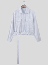 Men's Striped Tie Long Sleeve Shirt SKUL26217