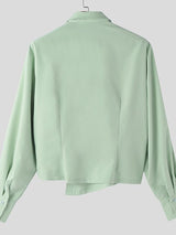 Men's Deconstructed Asymmetric Placket Design Long Sleeve Shirt SKUL43599