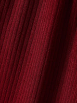 Men's Clean Fit Quiet Luxury Ribbed Knit Texture Split V-Neck Two Pieces Outfit SKUL83950