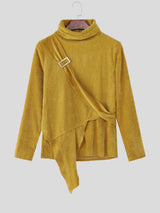 Men's Texture High Neck Long Sleeve Knit T-Shirt SKUL30446