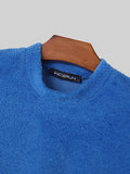 Mens Fleece Solid Casual Short Sleeve T-Shirt SKUK50847