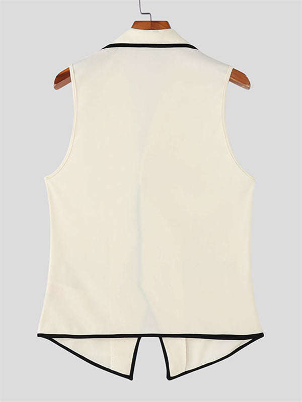 Men's Bold Stripe Colorblock Casual Waistcoat SKUL22775