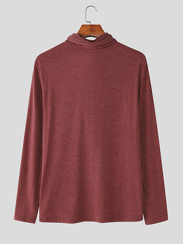 Men's Solid Twist Long Sleeve T-Shirt SKUL31714