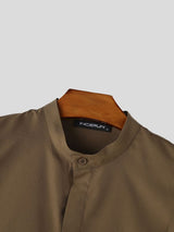 Men's Avant-Garde Industrial Buckled Shoulder Strap Mandarin Collar Sleeveless Shirt SKUL66042