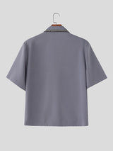 Men's Double Pocket Casual Short Sleeve Shirt SKUL22819