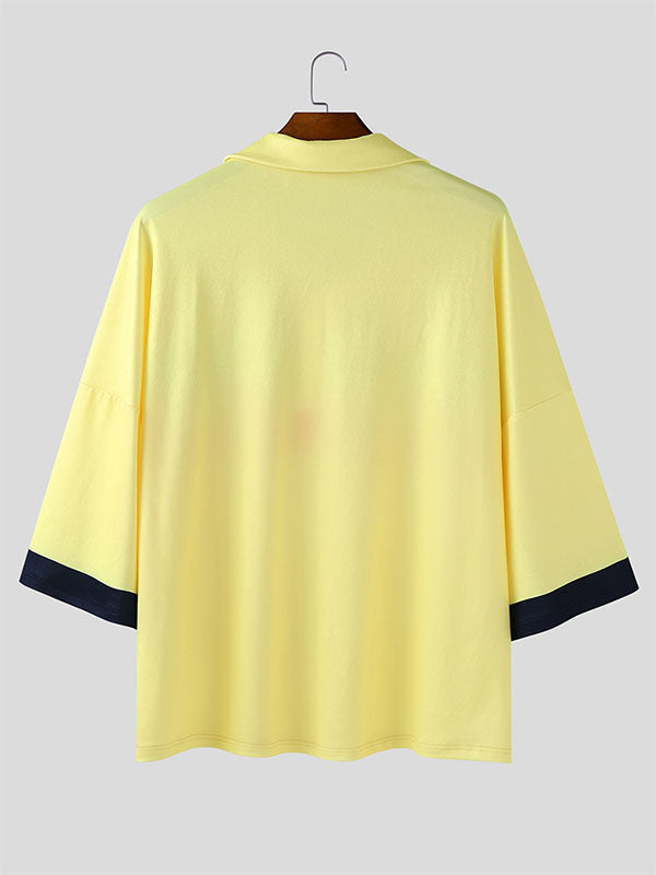 Men's Contrast Stripe Half Sleeve Shirt SKUL28481