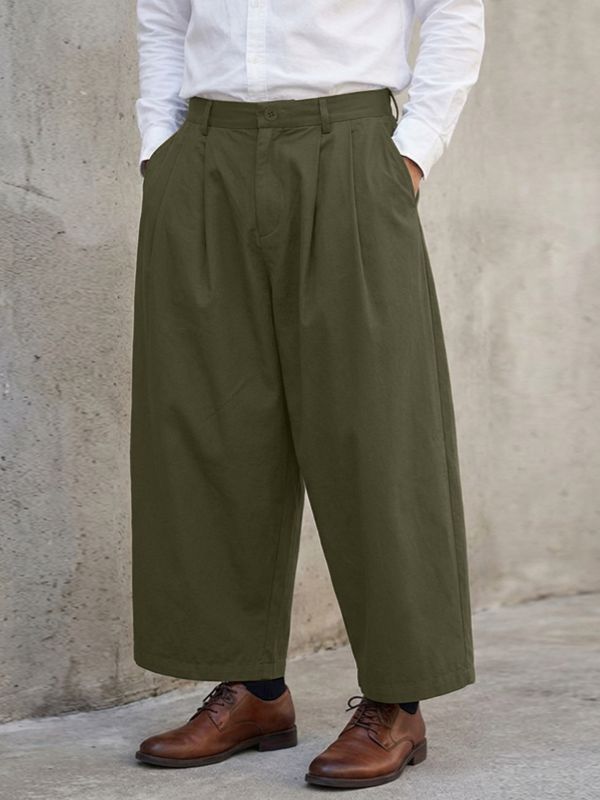 Men's Solid Color Wide Leg Casual Pant SKUL50957