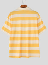 Men's Striped Texture Short Sleeve T-Shirt SKUL20887