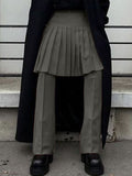 Mens Solid Pleated Casual Skirt Pants SKUK32492