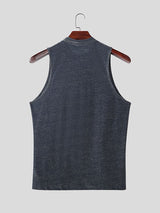 Men's Solid Color Shiny Tank SKUL53153