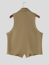 Men's Ruffled Patchwork Casual Waistcoat SKUL40107