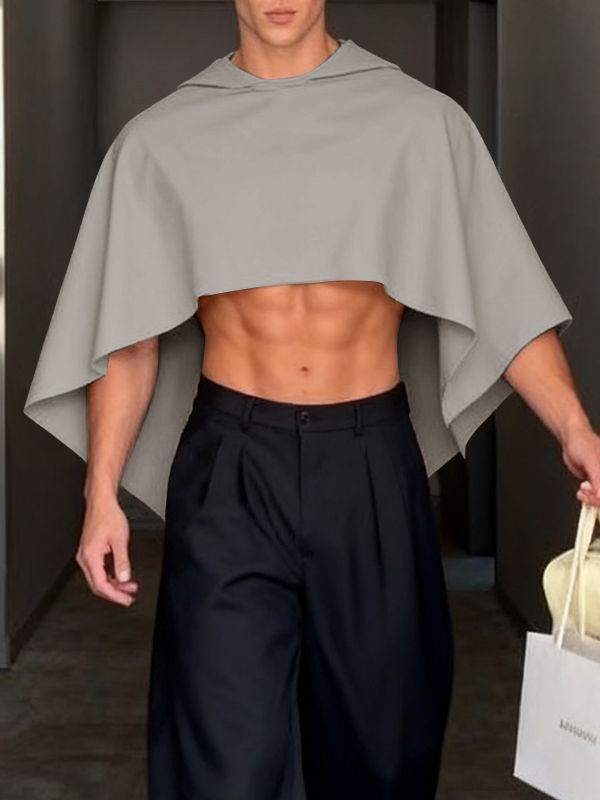 Men's Solid Color Irregular Design Cloak SKUL42503
