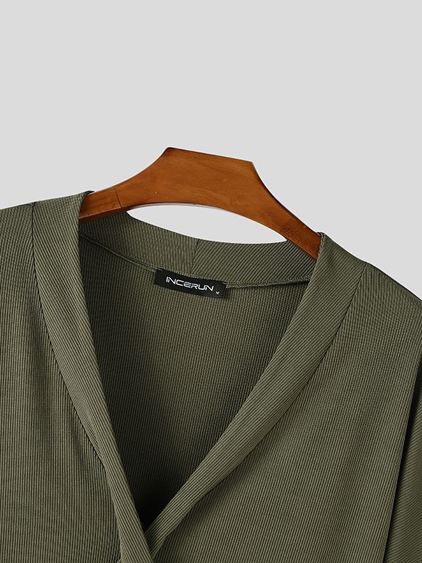 Men's Knit Textured Bat Sleeve T-shirt SKUL45310