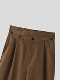 Mens Solid Cross Waist Design Casual Pants SKUK49377