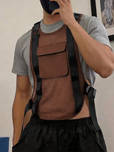 Men's Avant-Garde Mesh Utility Chest Rig Tank SKUL63033