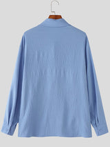 Men's Striped Lace Print Long Sleeve Shirt SKUL40708