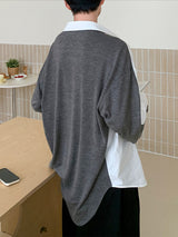 Men's Color Block Casual Long Sleeve Shirt SKUL36385